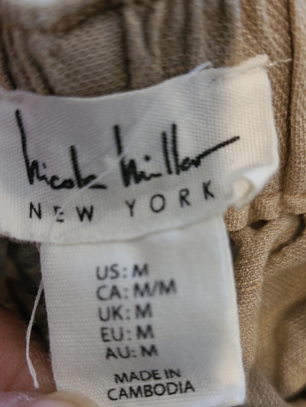Nicole Miller Beige Cargo Pants with Belt Size M - Picture 6 of 7